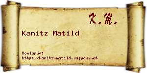 Kanitz Matild névjegykártya